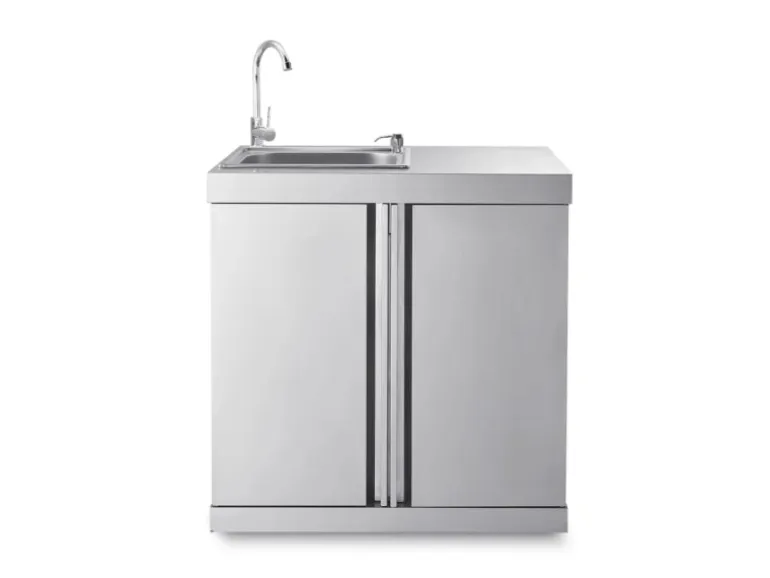 MyOutdoorKitchen Modul mit Spülbecken und Aufbewahrungsschrank Stainless Collection