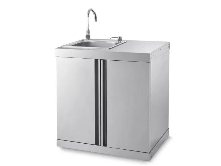 MyOutdoorKitchen Modul mit Spülbecken und Aufbewahrungsschrank Stainless Collection