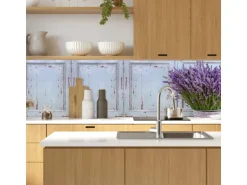 MySpotti Küchenrückwand Profix Cucina Vintage Lavendel 210 x 60 cm Lila-Weiß
