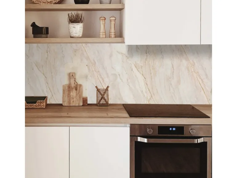 MySpotti Küchenrückwand Profix Cucina Mia 210 x 60 cm Beige-Weiß