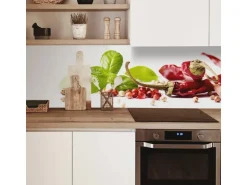 MySpotti Küchenrückwand Profix Cucina Herbs und Spice 210 x 60 cm Rot-Grün
