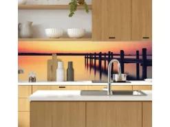 MySpotti Küchenrückwand Profix Cucina Seepanorama 100 x 60 cm Abendsonne