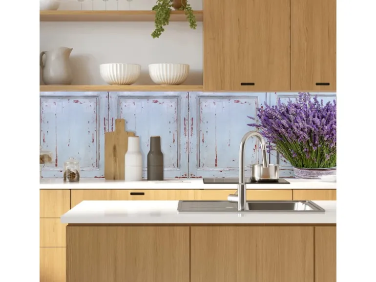MySpotti Küchenrückwand Profix Cucina Vintage Lavendel 270 x 60 cm Pastellblau