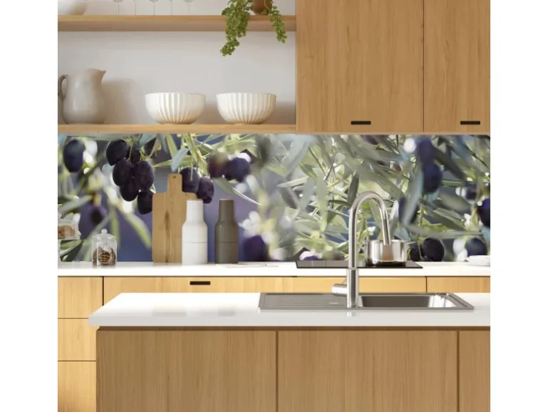 MySpotti Küchenrückwand Profix Cucina Olivenbaum 210 x 60 cm Violettfarben