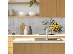 MySpotti Küchenrückwand Profix Cucina Olive und Concrete 210 x 60 cm Olivengrün