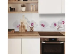 MySpotti Küchenrückwand Profix Cucina Orchidee 270 x 60 cm Lila-Weiß