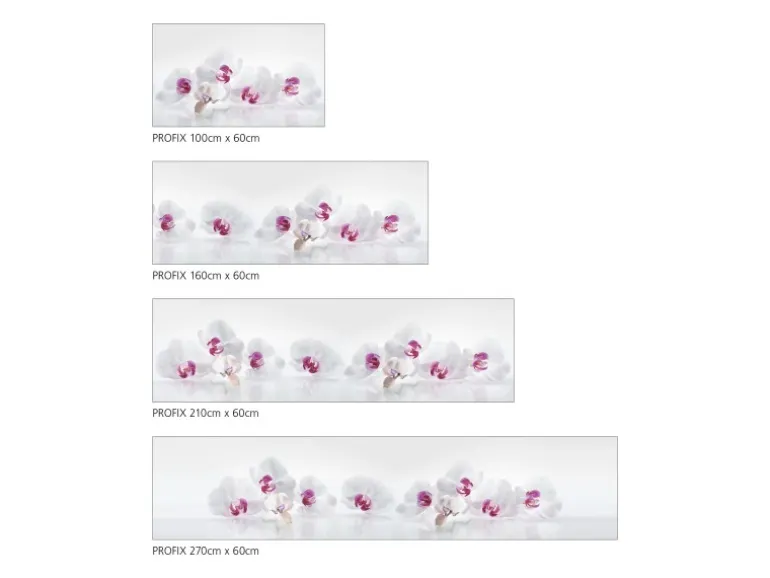 MySpotti Küchenrückwand Profix Cucina Orchidee 270 x 60 cm Lila-Weiß