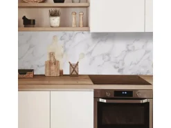 MySpotti Küchenrückwand Profix Cucina Patricia 270 x 60 cm Weiß-Marmoriert