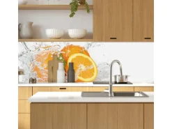 MySpotti Küchenrückwand Profix Cucina Aqua-Orange 210 x 60 cm Glasklar