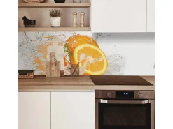 MySpotti Küchenrückwand Profix Cucina Aqua-Orange 210 x 60 cm Glasklar