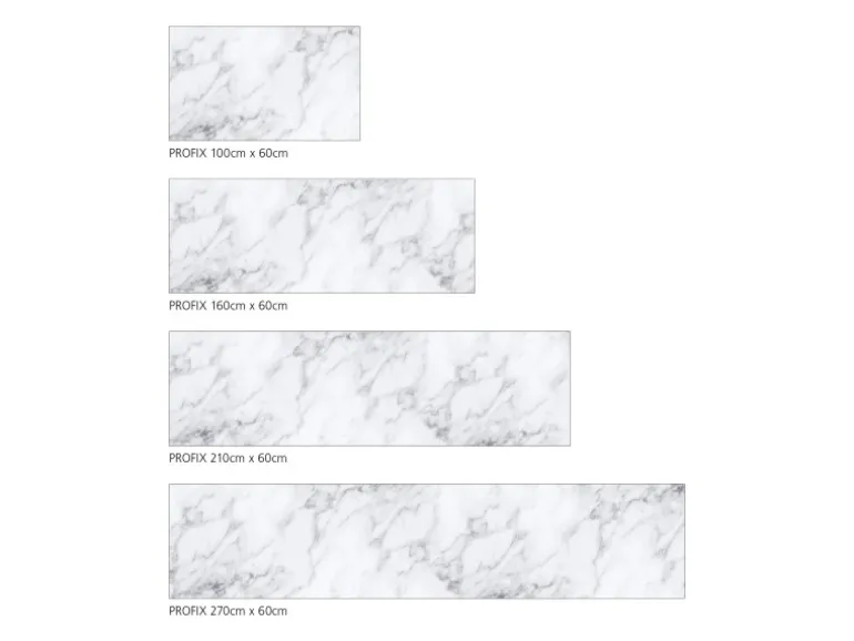MySpotti Küchenrückwand Profix Cucina Patricia 100 x 60 cm Weiß-Marmoriert
