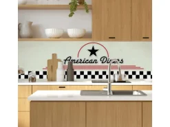 MySpotti Küchenrückwand Profix Cucina American Diners 210 x 60 cm Mehrfarbig