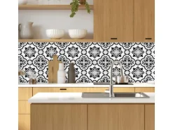 MySpotti Küchenrückwand Profix Cucina Elena Fliese 270 x 60 cm Schwarz-Weiß