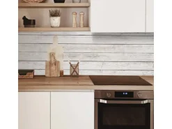 MySpotti Küchenrückwand Profix Cucina Jona Holz 160 x 60 cm Datcha Weiss