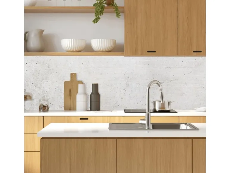 MySpotti Küchenrückwand Profix Cucina White Concrete 210 x 60 cm Beton Beige