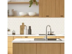 MySpotti Küchenrückwand Profix Cucina Hexagon Creme 100 x 60 cm Crema