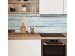 MySpotti Küchenrückwand Profix Cucina Wood Light 270 x 60 cm Cyanblau