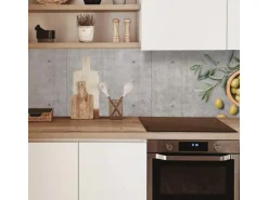 MySpotti Küchenrückwand Profix Cucina Olive & Concrete 270 x 60 cm Grau-Gelb