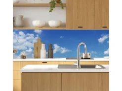 MySpotti Küchenrückwand Profix Cucina Himmel 210 x 60 cm Hellblau-Weiß