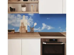 MySpotti Küchenrückwand Profix Cucina Himmel 210 x 60 cm Hellblau-Weiß
