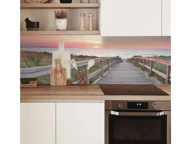 MySpotti Küchenrückwand Profix Cucina Ostseestrand 210 x 60 cm Pink