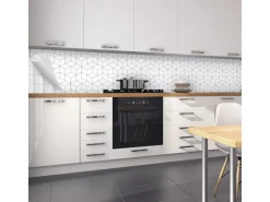 Myspotti Küchenrückwandfolie Hexagon Selbstklebend 450 cm x 60 cm Weiß