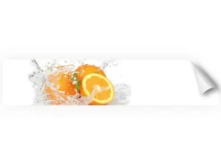 Myspotti Küchenrückwandfolie Aqua Orange Selbstklebend 280 cm x 60 cm
