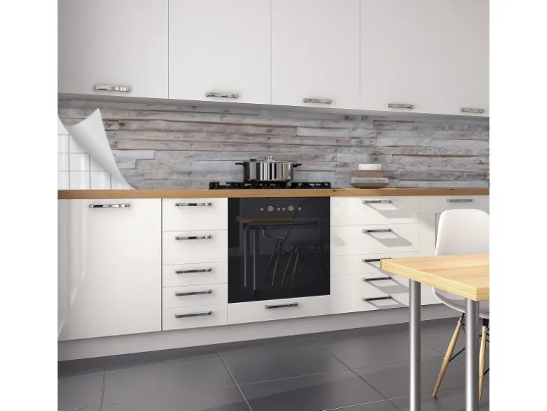 Myspotti Küchenrückwandfolie Wood Planks Selbstklebend 450 cm x 60 cm