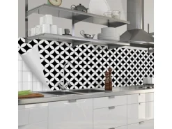 Myspotti Küchenrückwandfolie Chadi Selbstklebend 280 cm x 60 cm Schwarz-Weiß