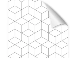 Myspotti Küchenrückwandfolie Hexagon Selbstklebend 280 cm x 60 cm Weiß