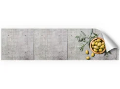 Myspotti Küchenrückwandfolie Olive and Concrete Selbstklebend 220 cm x 60 cm