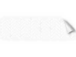 Myspotti Küchenrückwandfolie Herringbone Tile White Selbstklebend 220 cm x 60 cm