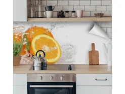 Myspotti Küchenrückwandfolie Aqua Orange Selbstklebend 220 cm x 60 cm
