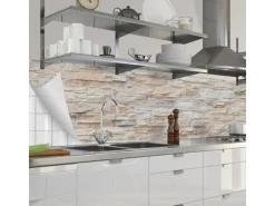 Myspotti Küchenrückwandfolie Bruchsteinwand Beige Selbstklebend 280 cm x 60 cm