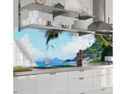 Myspotti Küchenrückwandfolie Seychellen Selbstklebend 280 cm x 60 cm