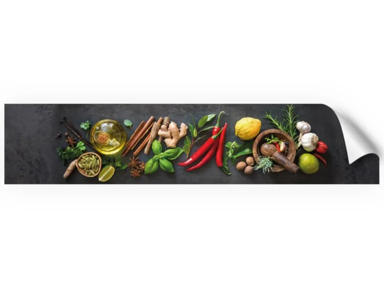 Myspotti Küchenrückwandfolie Fresh Spice Selbstklebend 280 cm x 60 cm