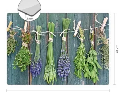 Myspotti Mini-Spritzschutzplatte Kräuter der Provence 59 cm x 41 cm