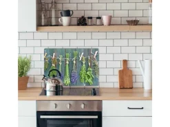 Myspotti Mini-Spritzschutzplatte Kräuter der Provence 59 cm x 41 cm