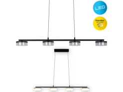 Näve LED-Pendelleuchte Cimo Schwarz 150 cm x 96 cm x 12 cm 4er-Set