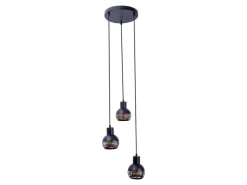 Näve Pendelleuchte Casco Schwarz Ø 25 cm x 120 cm 3er-Set