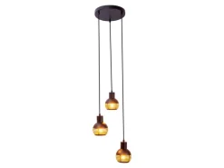Näve Pendelleuchte Casco Schwarz Ø 25 cm x 120 cm 3er-Set