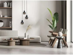 Näve Pendelleuchte Casco Schwarz Ø 25 cm x 120 cm 3er-Set