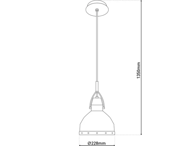 Näve Pendelleuchte Cottage Weiß Ø 22,8 cm x 135 cm