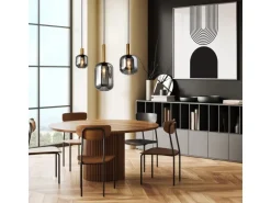 Näve Pendelleuchte Fumo Schwarz 150 cm x 82,4 cm x 22 cm 3er-Set