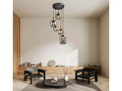 Näve Pendelleuchte Fumo Schwarz Ø 54,8 cm x 150 cm 5er-Set