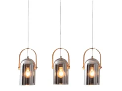 Näve Pendelleuchte Vidrio Silber 141 cm x 11,5 cm 64 cm 3er-Set