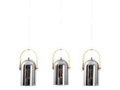 Näve Pendelleuchte Vidrio Silber 141 cm x 11,5 cm 64 cm 3er-Set