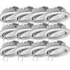 Oktaplex 12er Set LED Deckenspot Dijon inkl. LED Modul Warmweiß 2700K 4,8W Chrom 380lm LED Einbaustrahler Schwenkbar