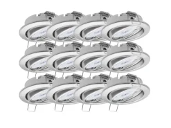 Oktaplex 12er Set LED Deckenspot Dijon inkl. LED Modul Warmweiß 2700K 4,8W Chrom 380lm LED Einbaustrahler Schwenkbar