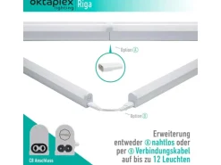 Oktaplex LED Unterbauleuchte Riga Küche 28cm Warmweiß 3000K 230V mit Schalter